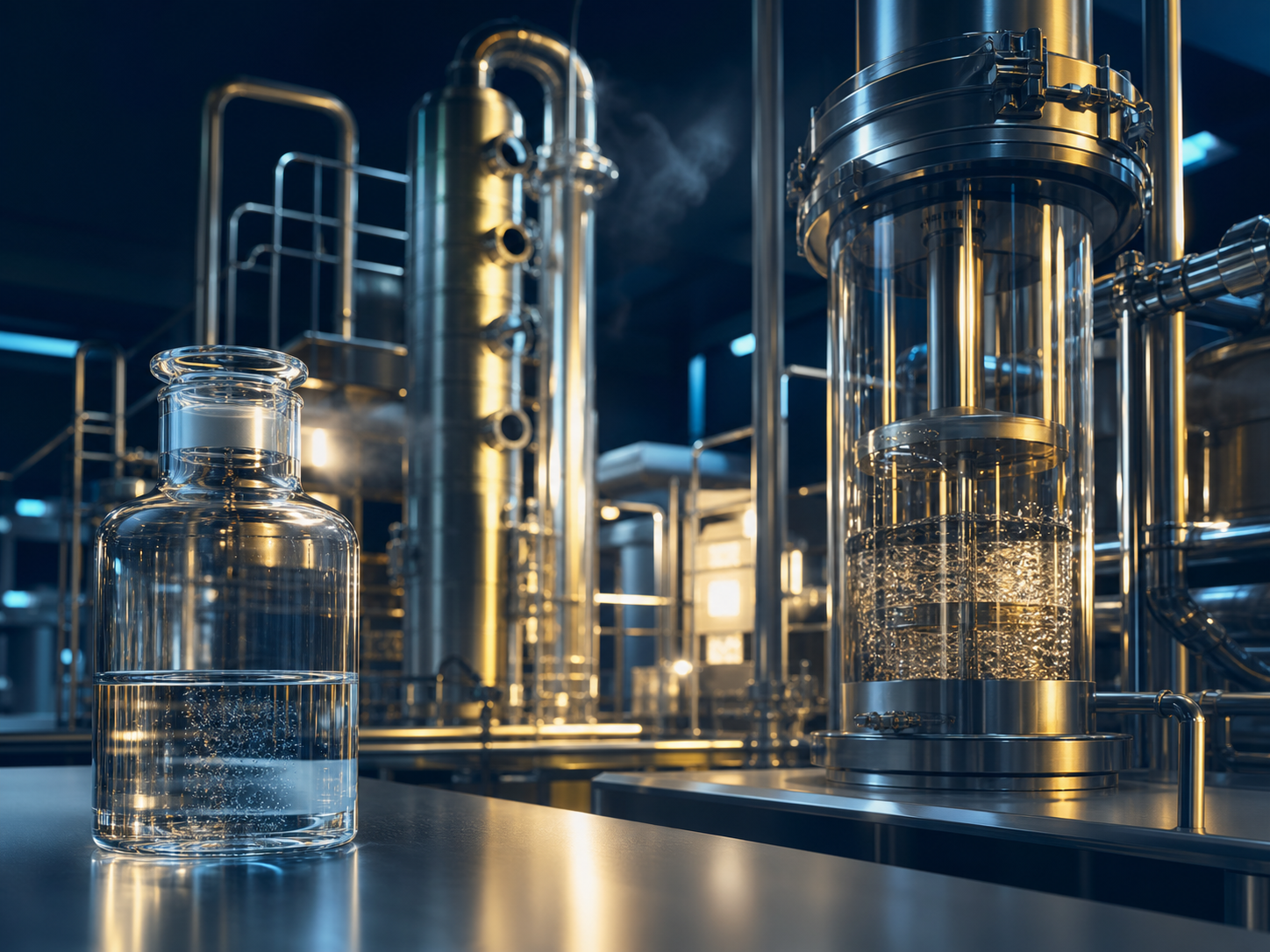 Modern industrial ethanol distillation facility